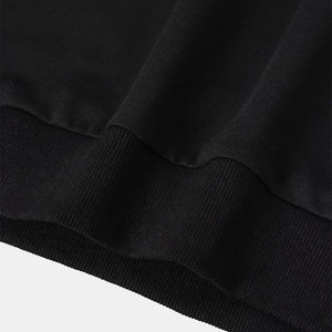 Sudadera de Cuello Redondo para Hombre, Color Negro Sólido, 100% Algodón, Primavera, Impresión Digital, Tejido Suave, Manga Larga - Product Image 4