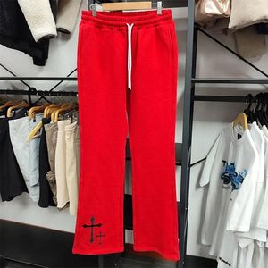 Pantalon de jogging ample surdimensionné pour homme, taille élastique, en molleton bouclette épais 400 GSM, coupe évasée, polyester/coton - Product Image 2
