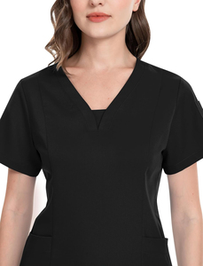 Tenues médicales confortables en coton noir, ensembles d'uniformes d'infirmières pour hôpitaux, vente en gros, logo personnalisé disponible pour médecins et infirmières - Product Image 3