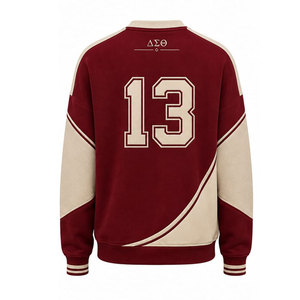 Delta Sigma Theta Crew Neck <b>Sweatshirt</b> <b>Red</b> Cream 1913 Print Unisex Casual Knitted Pullover <b>Sweatshirts</b> - Product Image 6