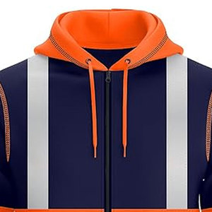 Long Sleeve And Single Tape Waist Safety Work High Visibility Hooded <b>Top</b> Safety Clothing Hi Vis Hoodies - Product Image 2