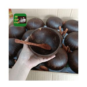 ชามกะลามะพร้าวทำโดยช่างฝีมือชาวเวียดนามดีไซน์เป็นมิตรต่อสิ่งแวดล้อมบรรจุภัณฑ์ของขวัญสำหรับมื้ออาหารประจำวันเทคนิคขัดเงาสำหรับการเสิร์ฟอาหาร - Product Image 1