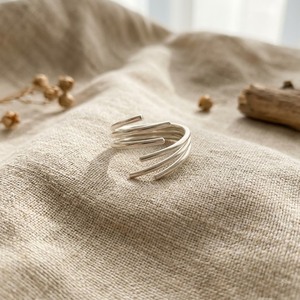 925 Sterling Silver Open <b>Ring</b> Resizable Geometric Multi Layer Adjustable Band for Women Party Gift - Product Image 2