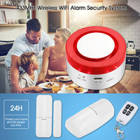 Tuya WiFi 433MHz 120dB Siren Ev Güvenlik Alarm Sistemi, Yedek Pil ve Alexa Google Kontrolü ile Depo için PST-H1