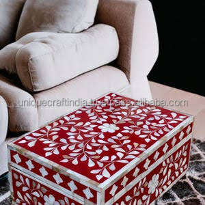 Caja de incrustaciones de hueso más estándar, caja de almacenamiento de incrustaciones de hueso de tamaño de diseño personalizado, caja decorativa de joyería de la India - Product Image 2