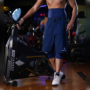 Shorts Bermuda Sportifs AMRISS pour Hommes, Couleur Unie, Séchage Rapide, Taille Haute, Cordon de Serrage, en Polyester Tissé, Compression, pour la Gym et l'Entraînement - Product Image 1