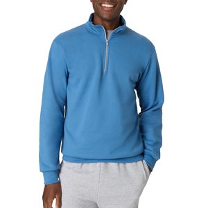 Custom Quarter Zip Knit 100% Cotton Stand Sweater Women Men Pullover Long Sleeve Casual Autumn Winter Sportswear Wholesale Plain - Product Image 1