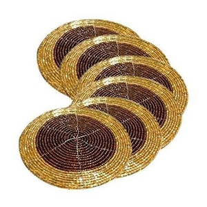 Handmade Seed Beads Embroidery Custom Design Wholesale Luxury <b>Beaded</b> <b>Coaster</b> for Table Decor for weddings parties - Product Image 5