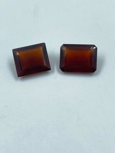 Brown <b>Colour</b> 2Pcs Natural Hessonite Gemstone Faceted Stone 16.15Cts For Jewelry Making - Product Image 1