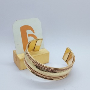 Gold Plated Brass & <b>Copper</b> Alloy Cuff <b>Bracelet</b> & Bangles Classic Design Unisex Fashion Jewelry Daily Wear - Product Image 2
