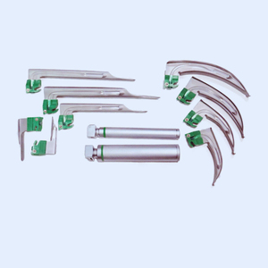 Ensemble de laryngoscope LED avec lames en acier inoxydable rechargeables, dispositif médical, laryngoscope métallique conventionnel - Product Image 1