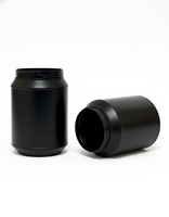 Envase de Plástico HDPE Cilíndrico Negro Personalizado para Proteína en Polvo, 1kg 1.5kg 2kg, Tapa de Rosca, Fácil de Limpiar, para Suplementos