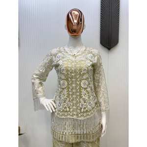 Conjunto de traje de fiesta para mujer de diseñador Top hermoso-Plazzo y Koti - Product Image 1