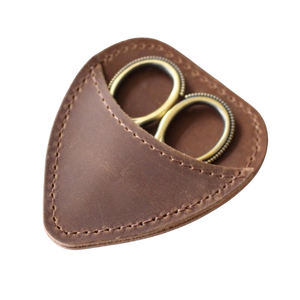 Étui en cuir véritable pour mini-ciseaux à broder, pochette de rangement artisanale pour ciseaux, couture, travaux d'aiguille, classique, pour voyage - Product Image 1