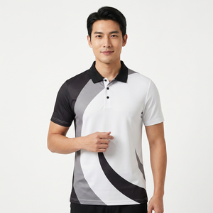 เสื้อโปโลผู้ชายสีสันสปอร์ต แขนสั้น ลายพิมพ์ แห้งเร็ว ผ้าถักโพลีเอสเตอร์ ทรงปกติ - Product Image 4