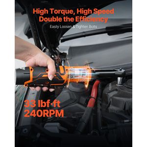 Chiave a Cricchetto Senza Fili da 3/8 Pollici, 240 RPM con 33 Ft-lbs di Coppia, Chiave Elettrica a Batteria Estesa - Product Image 2