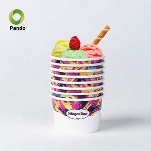 Vasos de Papel Desechables Personalizables de Doble Pared para Helado, Ecológicos, con Tapas y Cucharas con Logotipo, Tamaños de 3oz a 16oz - Product Image 5