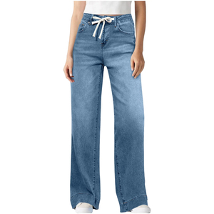 <b>Womens</b> Vintage Wash Jeans High Waist Relaxed Straight Denim Pants Soft Cotton Casual <b>Trousers</b> Streetwear Bottoms Everyday - Product Image 5