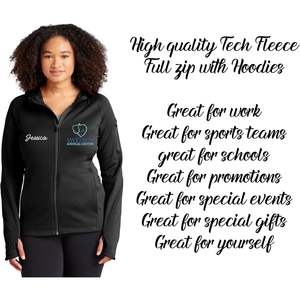 Vestes techniques en molleton à fermeture éclair intégrale personnalisées pour femmes L248, multicolores avec logo et texte brodés - Hauts actifs - Product Image 3