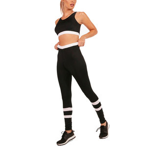 Ensemble de yoga et fitness pour femme 2026, best-seller, avec legging taille mi-haute et brassière de sport respirante 2 pièces pour la gym et la course, avec logo frontal - Product Image 4