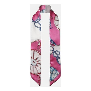 Elegant Women's Square <b>Silk</b> Scarf with Nautical Print Multi-Functional Fashion Accessory All Seasons Polyester Outdoor Use - Product Image 1