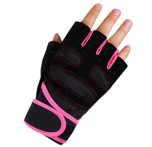 Half <b>Finger</b> Gloves Breathable Mesh Unisex Summer Workout Adjustable Wrist <b>Strap</b> Black - Product Image 2