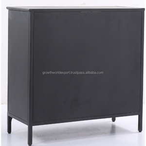 2024 Premium Handmade Industrial Iron Cabinet 2 Acacia Wood Solid Wood Glass Door <b>for</b> <b>Home</b> <b>Furniture</b> Living Room Storage Buffet - Product Image 2