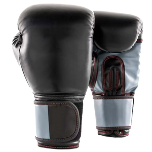 Guantes de Boxeo Profesionales Personalizables con Logotipo 2026, de Cuero, Dedos Completos, Correa de Muñeca Ajustable, para Adultos, Negro y Gris - Product Image 5