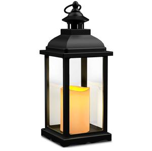 Lanterne à bougie suspendue en métal de qualité supérieure pour la décoration intérieure et extérieure, noire avec finition brossée cuivrée, pour la maison, les mariages et Noël - Product Image 2