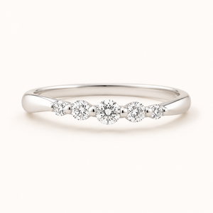 0.15 TCW Real Round Diamond Studded Ring for Women | 14K White <b>Gold</b> Minimalist Wedding Band Stackable Anniversary Fine Jewelry - Product Image 1