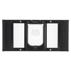 ประตูหน้าต่างสำหรับแมวแบบปรับได้ โครงอะลูมิเนียม กระจกใสพิเศษ พร้อมระบบล็อค 4 รูปแบบ รองรับหน้าต่างขนาดกว้าง 27"-32" - Product Image 1