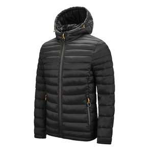 Blouson d'hiver matelassé à manches longues pour homme de haute qualité, col montant, en toile, avec impression de logo personnalisée, vente en gros pour la mode urbaine - Product Image 1