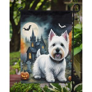Drapeau de jardin multicolore Westie Spooky Halloween Boîte aux lettres décorative Bannière de cour pour parterres de fleurs Oeuvre d'art Taille de cour pour patio - Product Image 3