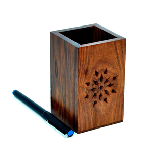 Porte-stylos en bois pour le rangement domestique, idéal pour le bureau à domicile et les fournitures scolaires - Product Image 4