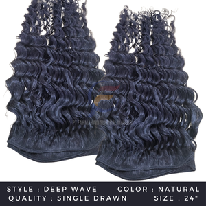 Cheveux humains vierges indonésiens de qualité supérieure en gros, 100% Remy, double trame, mèches de cheveux tissées à la machine, texture vague profonde, toutes les couleurs disponibles - Product Image 3