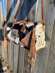 กระเป๋าหนังสะพายข้างสำหรับผู้หญิง, กระเป๋าหนังวัวขนแกะทำมือสไตล์วินเทจ - Product Image 6