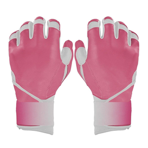 Gants de baseball en cuir PU rose, rembourrés, fermeture auto-agrippante, paume antidérapante haute adhérence, pour jeunes, softball en plein air - Product Image 1