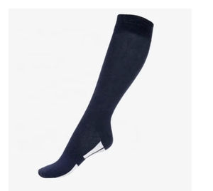 Turquoise Knee High Riding <b>Socks</b> With Orange Heel And <b>Toe</b> <b>For</b> Women Equestrian Use Solid Color Design Regular Fit - Product Image 2