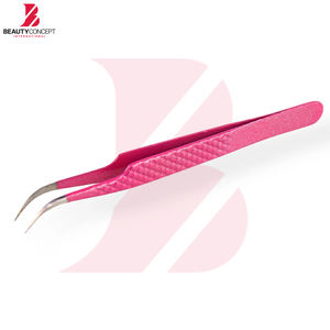 Pinzas para Pestañas con Logotipo Personalizado al por Mayor, Color Rosa Texturizado, Acero Inoxidable de Alta Precisión, Pinzas de 90 Grados para Volumen y Aislamiento - Product Image 6