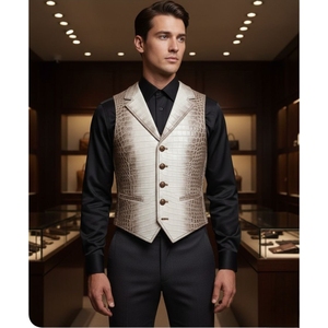 Chaleco de Cuero con Patrón de Cocodrilo Exótico para Hombre, Nuevo Estilo de Moda, Ropa Exterior Informal Transpirable para Invierno, Chaleco de Alta Calidad - Product Image 2