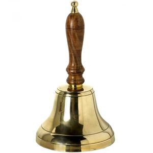 High Polish Brass Hand <b>Bell</b> With Wooden Handle Custom Printing Nautical <b>Bells</b> Eco Friendly <b>Bells</b> For <b>Calling</b> Table Decor - Product Image 2