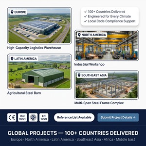 Magazzino Prefabbricato in Acciaio Q355B con Struttura a Campata Libera per Progetti Logistici e Industriali - Product Image 6