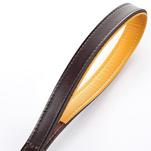 Hot Sale Luxury Custom Made Low MOQ Heavy Duty Leather Dog Leash Customized Color And Logo Leather Dog Leash - Product Image 2