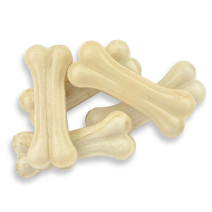 Snacky-hueso masticable para perros, hueso Natural sin procesar, hueso prensado blanco de 4 '', 83G, 10 unidades