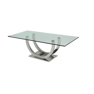 Affordable Metal Coffee <b>Table</b> With Glass <b>Top</b> Budget Friendly Stylish Furniture For Modern Home Interiors - Product Image 1