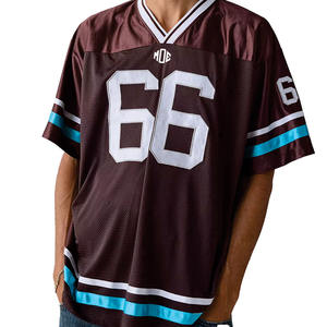 Maillot de football américain sur mesure pour homme en maille polyester, col en V, avec numéros en twill, style streetwear, production OEM en gros - Product Image 2