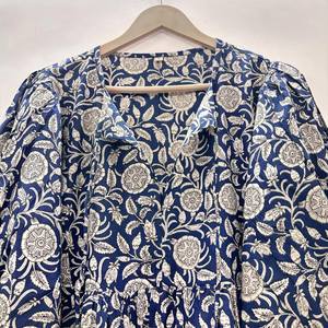 Vestido Casual Midi de Algodón Tejido Liso para Mujer, Manga Corta, Cintura Imperio, Estilo Babydoll, Oversize, Cuello en V, Ajuste Holgado, Funcional - Product Image 4