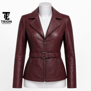 Chaqueta de Cuero para Mujer, Transpirable, Impermeable, Ecológica, Acabado Suave, Calidad Confiable, Ajuste Flexible para el Uso Diario, Moda Moderna - Product Image 1