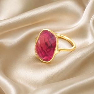 Natural Pink Topaz Gemstone <b>Ring</b> 925 Sterling <b>Silver</b> Rose Gold Plated Yellow Gold Plated Handmade Statement Jewelry for Women - Product Image 4