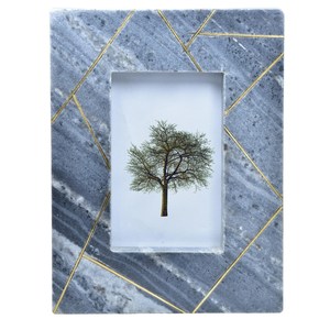 <b>Grey</b> Marble Photo <b>Frame</b> Geometric Gold Inlay Rectangle Tabletop Picture <b>Frame</b> 4 x 6 Home Decor Gift - Product Image 3